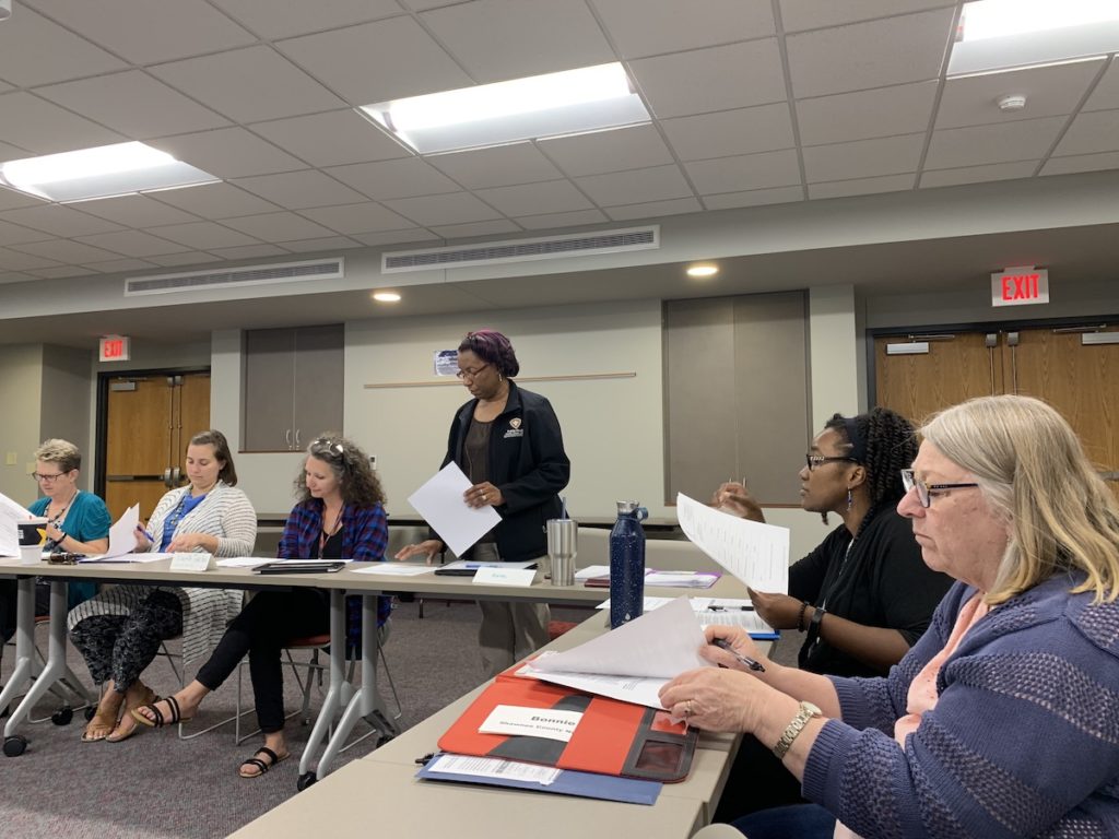 Image of racial equity workgroup meeting attendees in meeting room